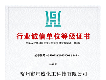 行业诚信单位等级证书